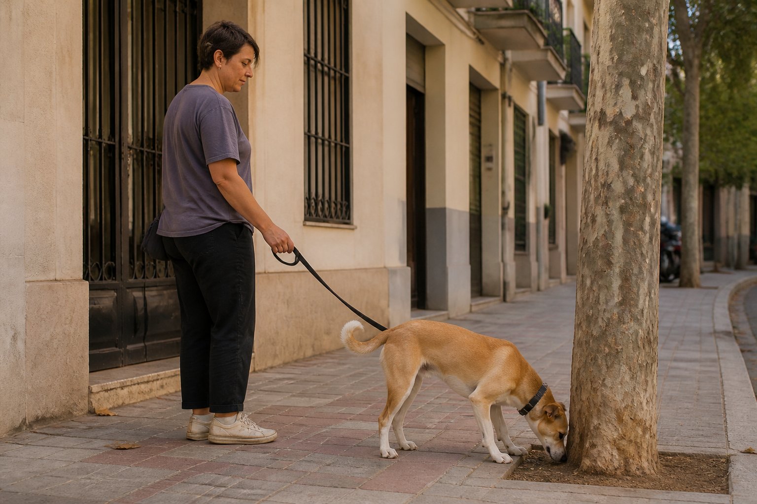 Paseos las primeras semanas de un perro adoptado: correa, olfato y qué preguntar
