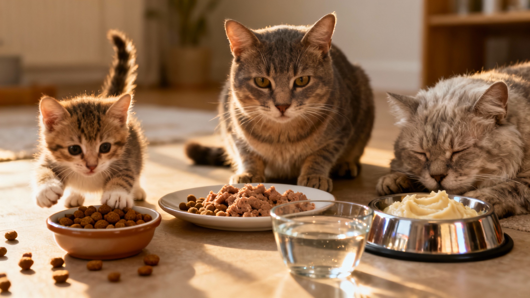 Alimentación adecuada según la edad del gato: guía práctica para dueños responsables