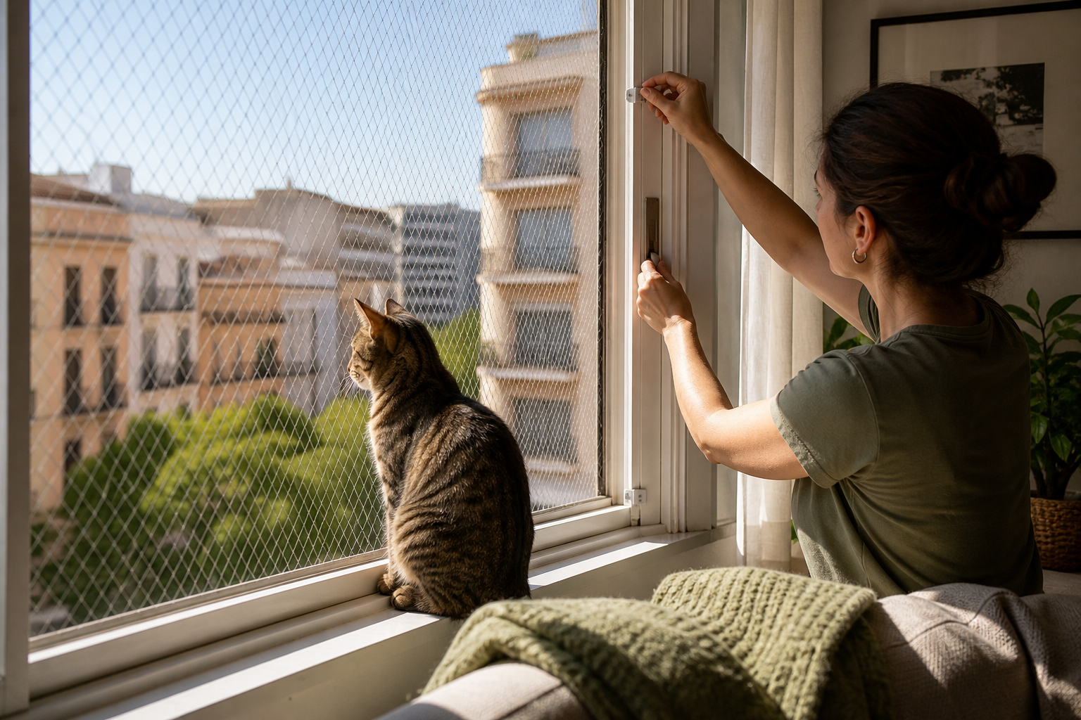 Gato de interior o con acceso al exterior: redes, ventanas y qué preguntar